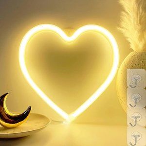 Yellow Heart neon Led Light Wall Decor